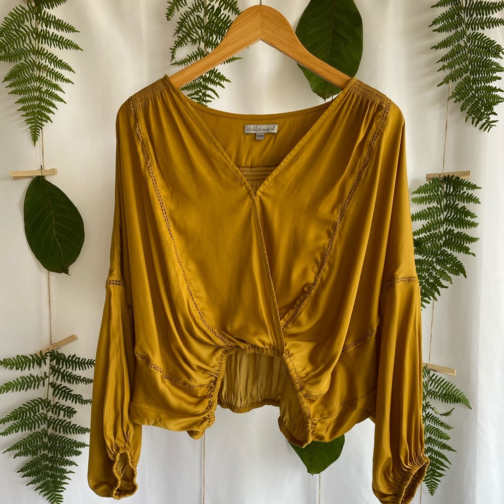 Dolman Sleeve Surplice Blouse